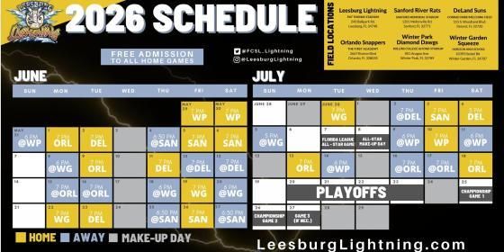 2026 Lightning Schedule Announced